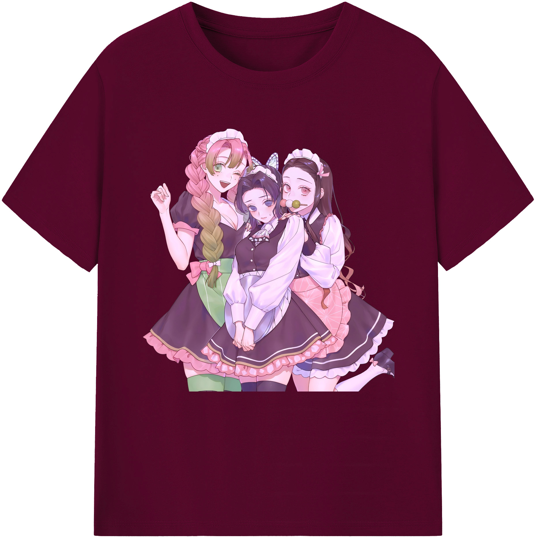 （画像用） 鬼滅の刃（きめつのやいば）蟲柱-胡蝶 しのぶ／こちょう しのぶ Kochou Shinobu レディースカジュアルプリントTシャツ（綿100％）
